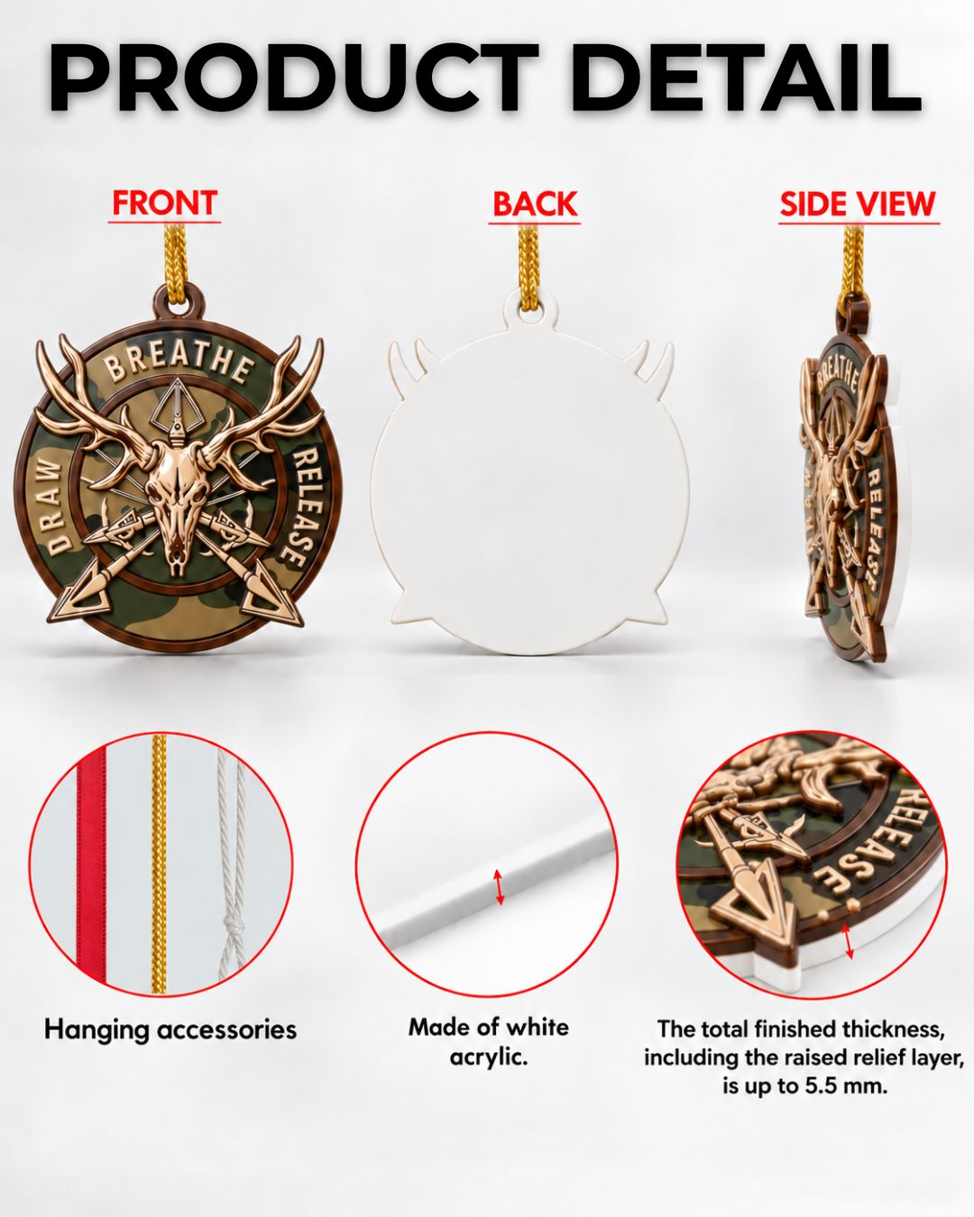 3D Archer's Mantra Christmas Acrylic Ornament | gallery 2