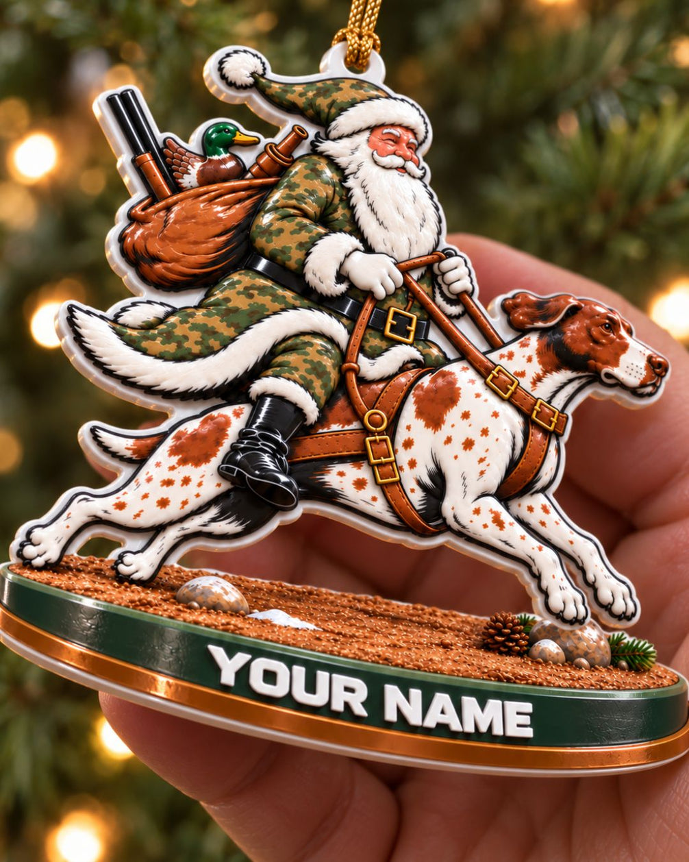 Personalized 3D Santa On Point Acrylic Ornament | gallery 3