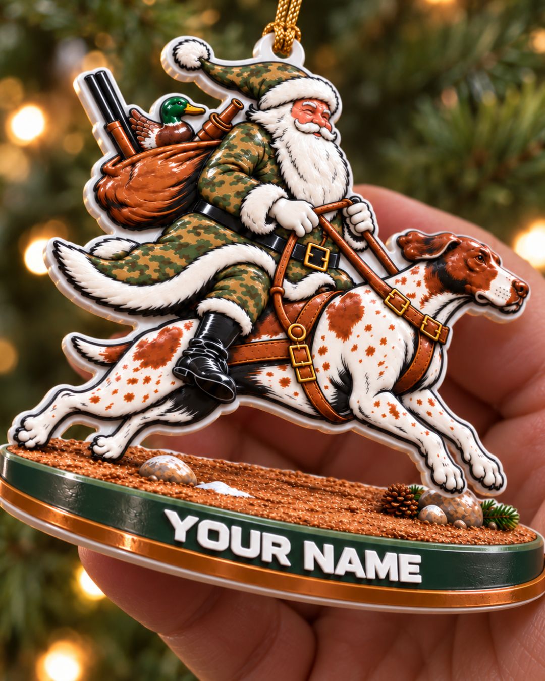 Personalized 3D Santa On Point Acrylic Ornament | gallery 3