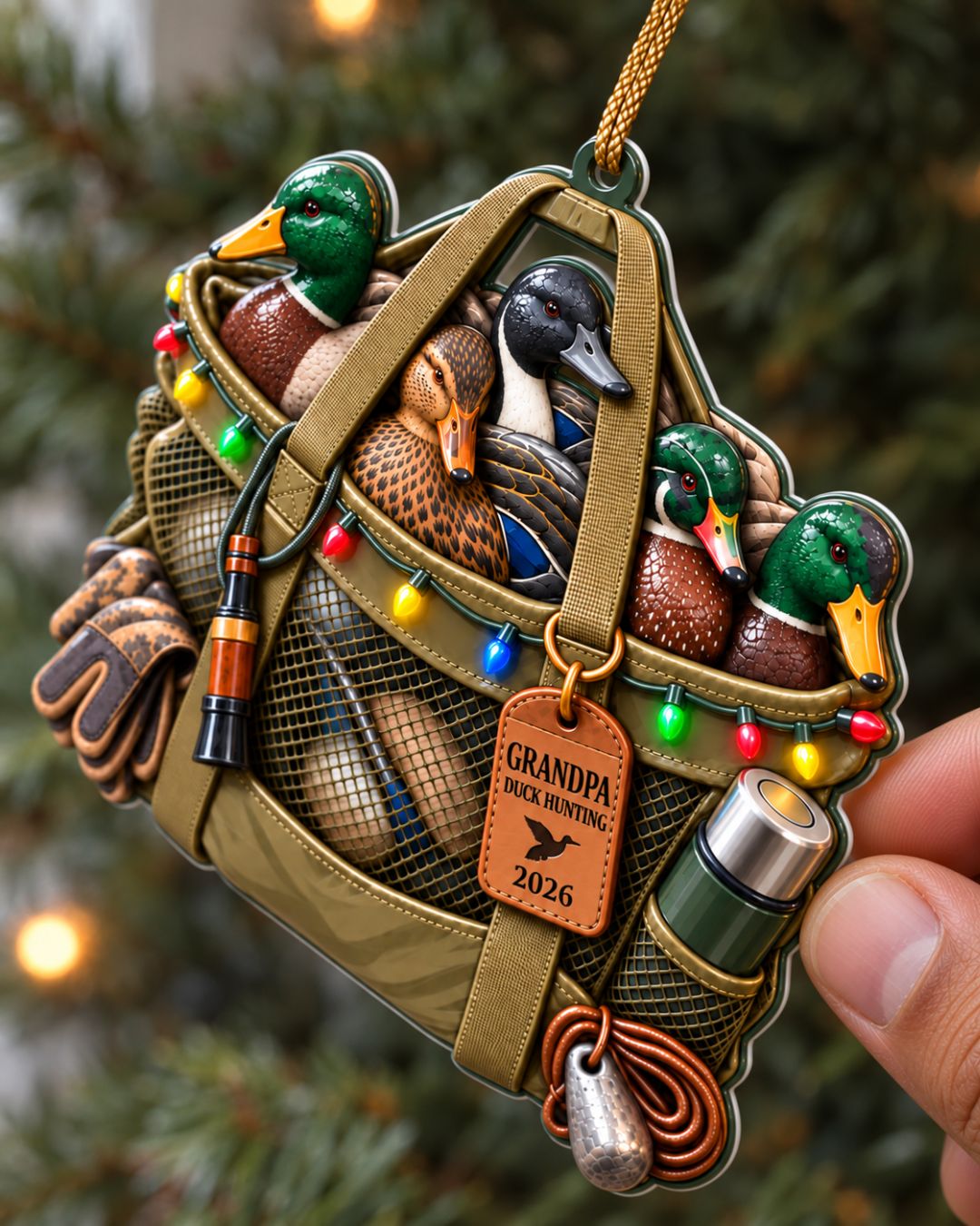 Personalized 3D Duck Hunting Christmas Acrylic Ornament | gallery 3