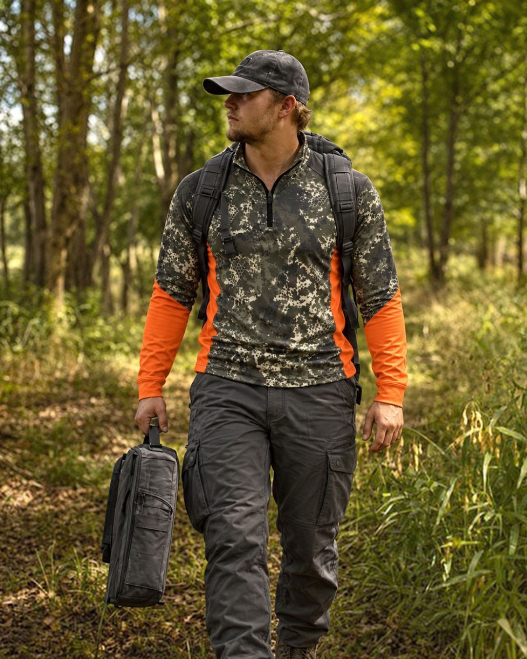 Long-Sleeve / Quarter-Zip Shirt - Blaze Terrain Matrix Camo Layering Series | mockup 04