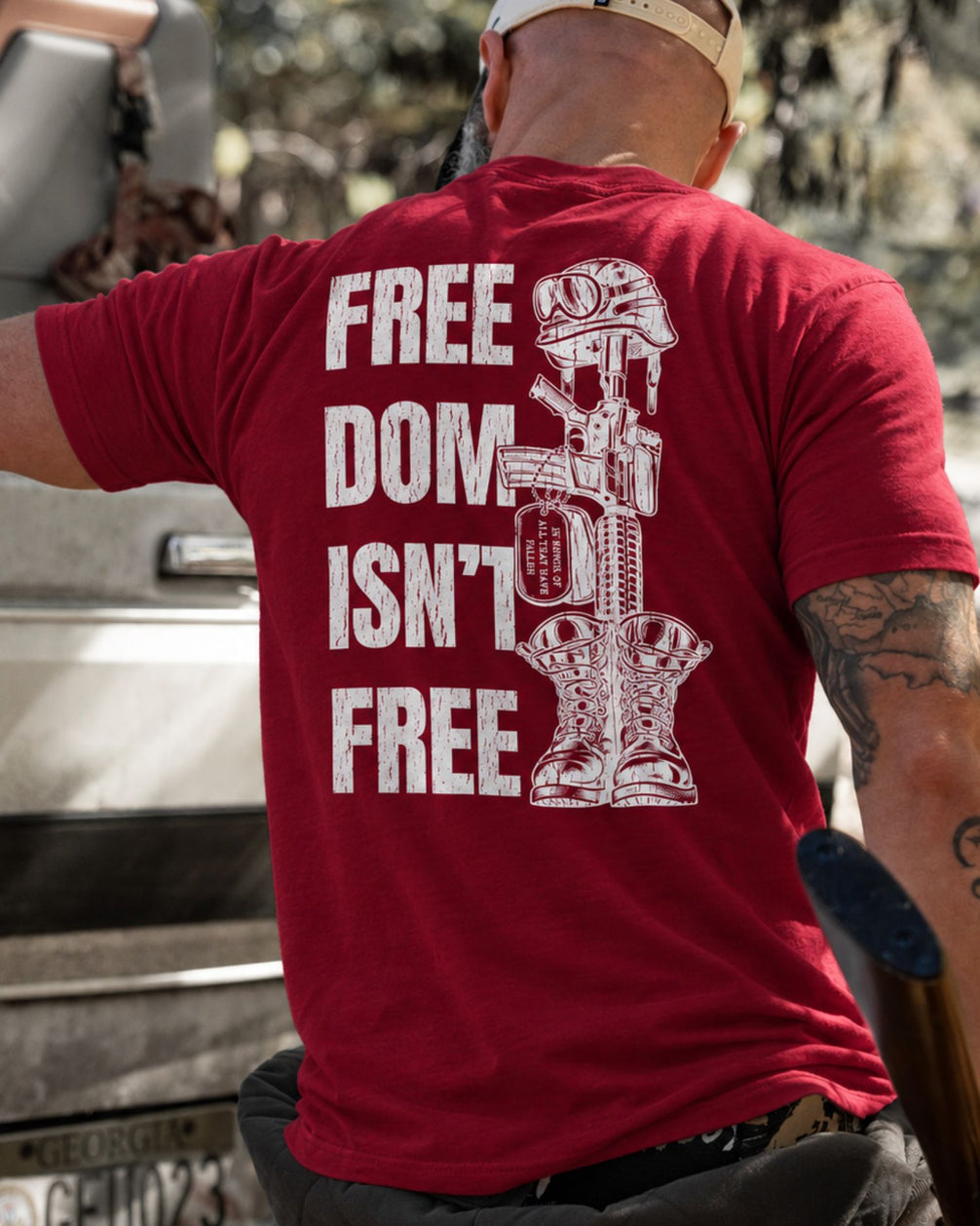 Freedom Isn't Free T-shirt | Cardinal Red | mockup 06