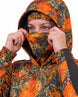 Orange Timber Camo Balaclava Hoodie | mockup 04