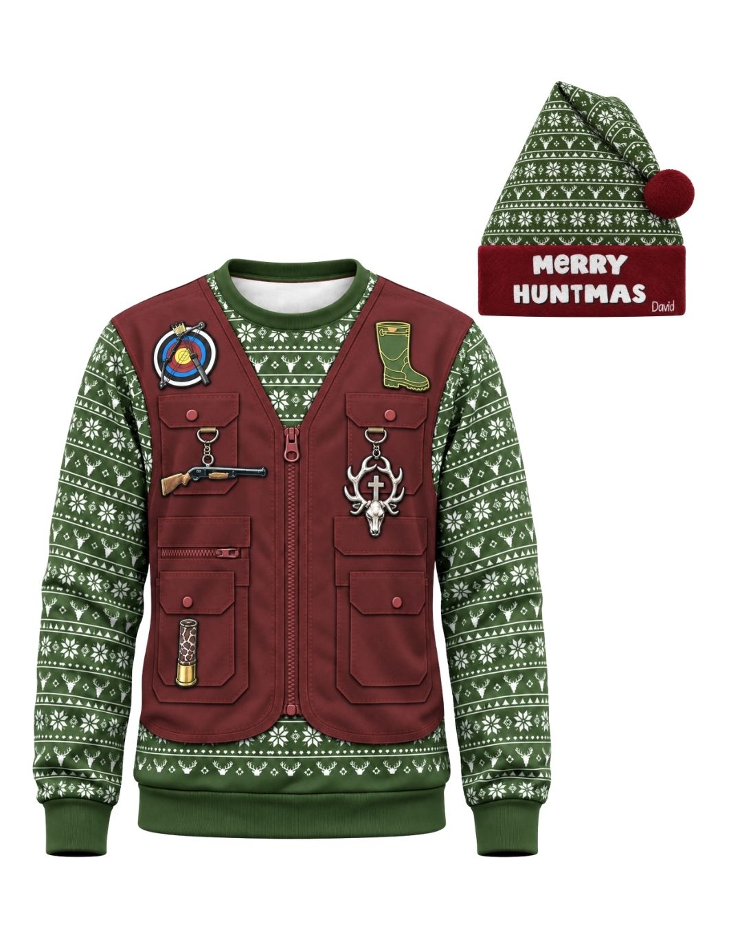 combo - Personalized Merry Huntmas Christmas Pairing