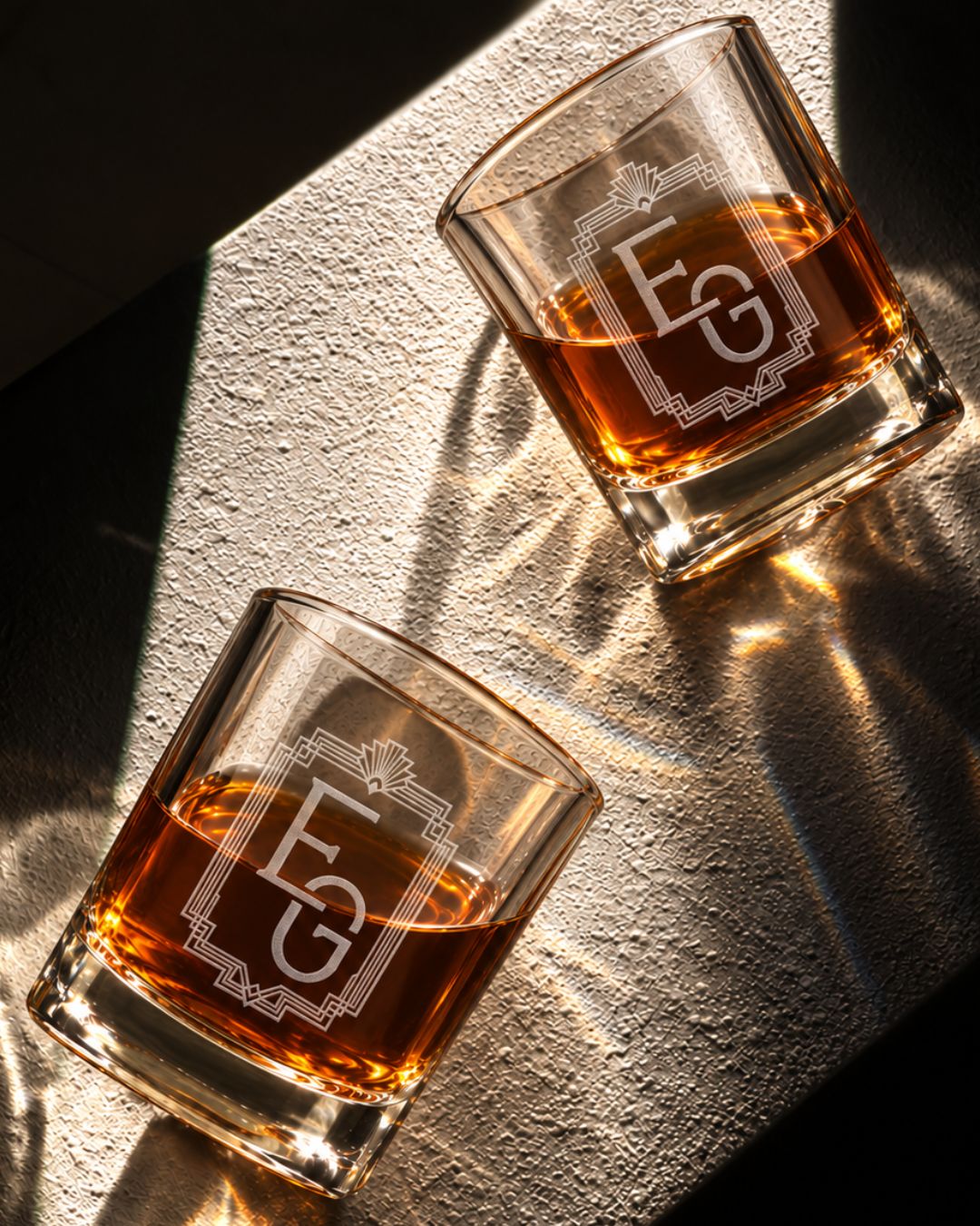 Personalized Art Deco Monogram Whiskey Decanter Gift Set | GS131008 | mockup 05