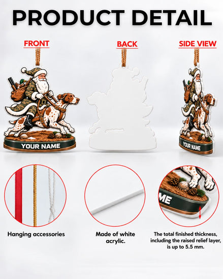 Personalized 3D Santa On Point Acrylic Ornament | gallery 2