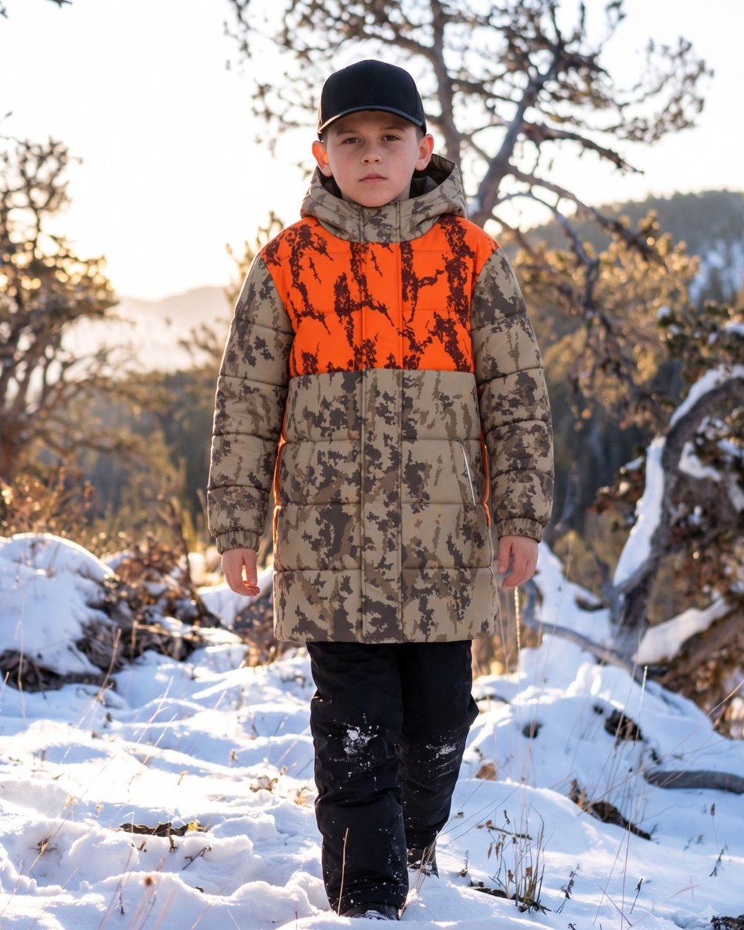 Blaze Thicket Camo Kids’ Coat Jacket | mockup 05