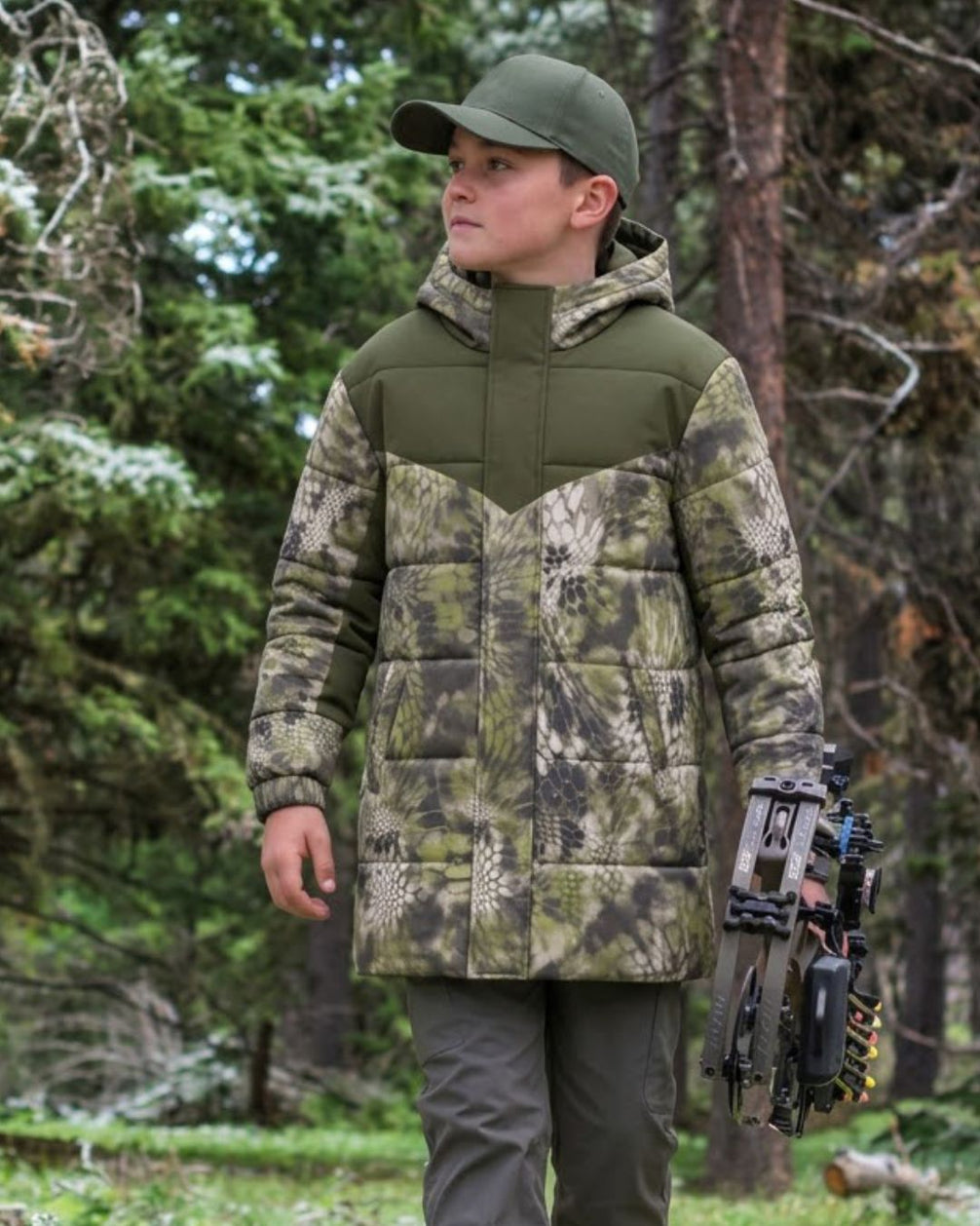 Moss Scale Camo Kids’ Coat Jacket | mockup 05