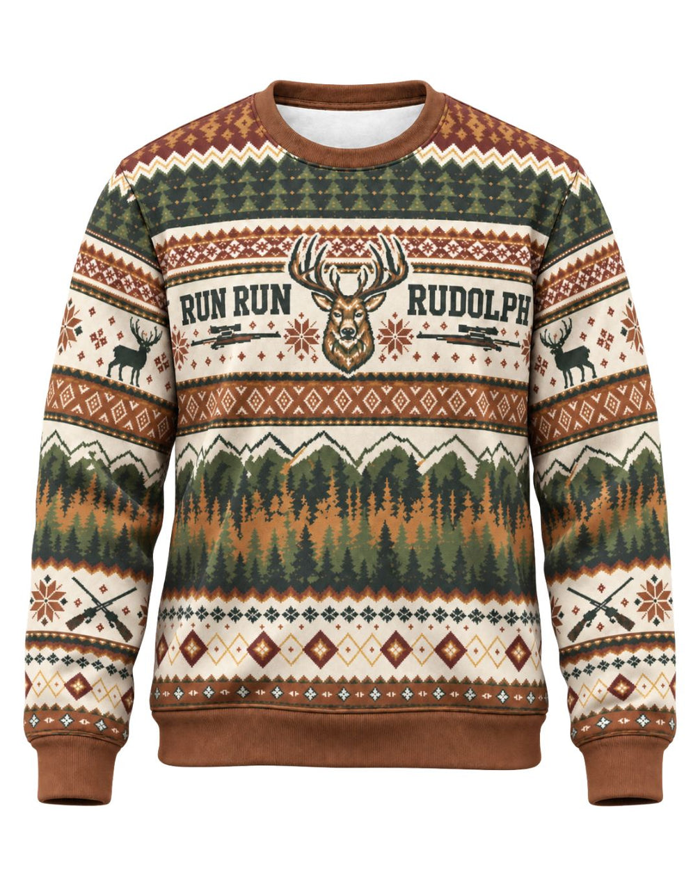sweatshirt - Personalized Run Run Rudolph Christmas Pairing