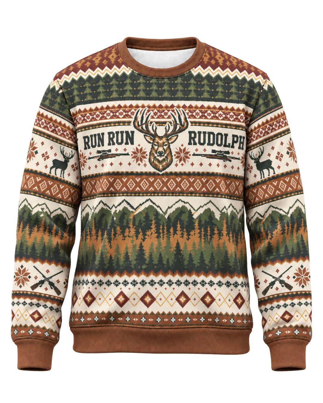 sweatshirt - Personalized Run Run Rudolph Christmas Pairing