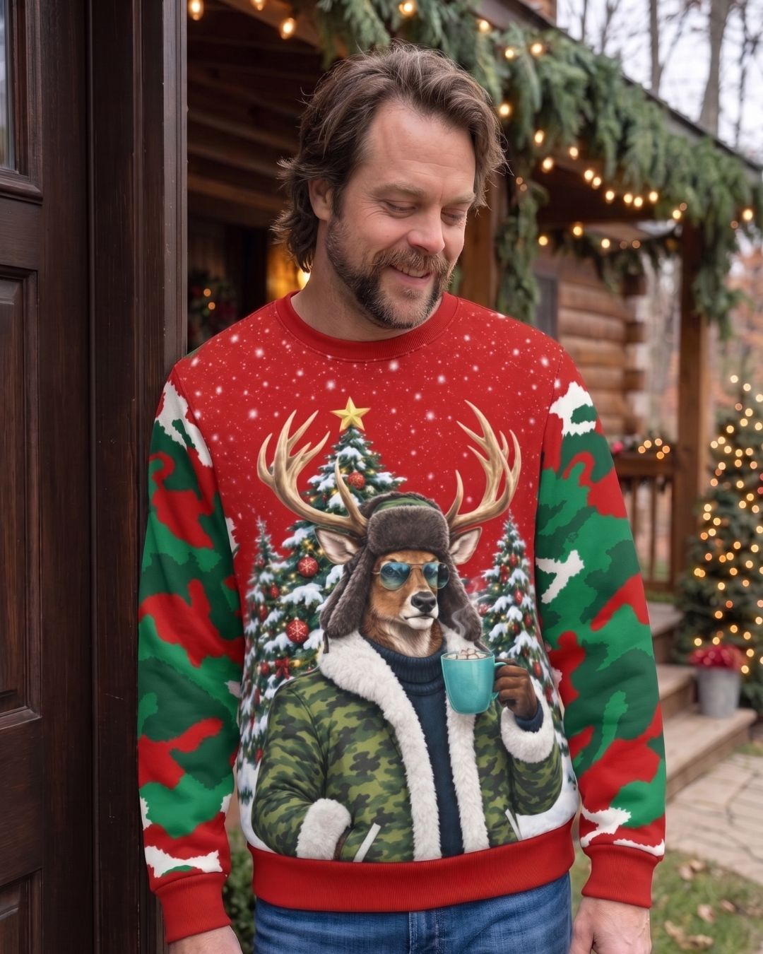 Sipping Into Christmas Ugly Sweater | mockup 05
