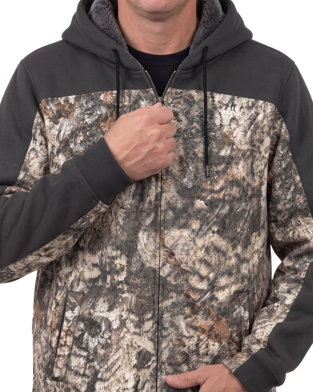 Timber Shadow Camo Fleece-Lined Jacket | mockup 05