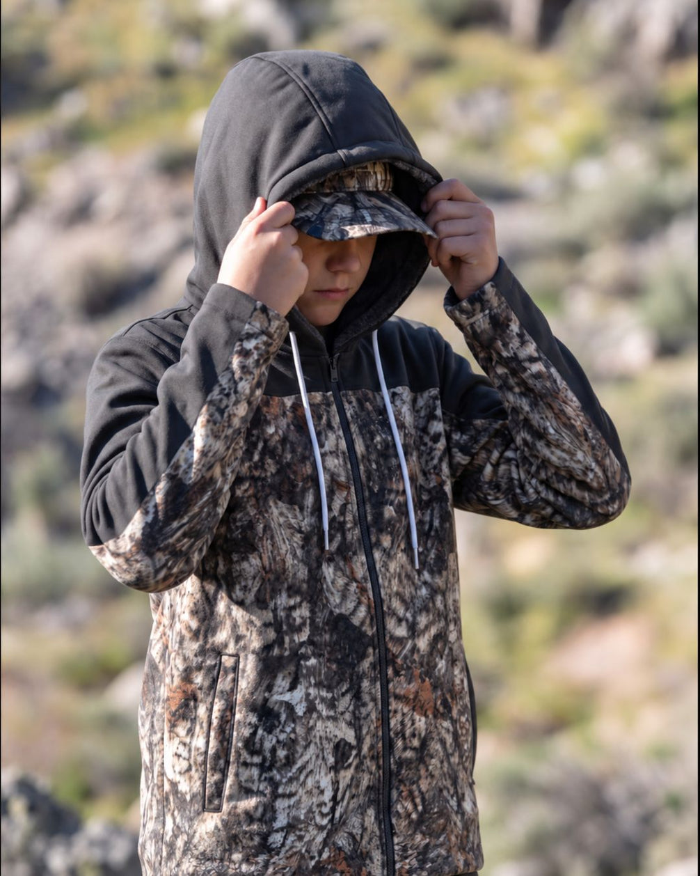 Timber Shadow Kids’ Camo Fleece‑lined Jacket | mockup 05