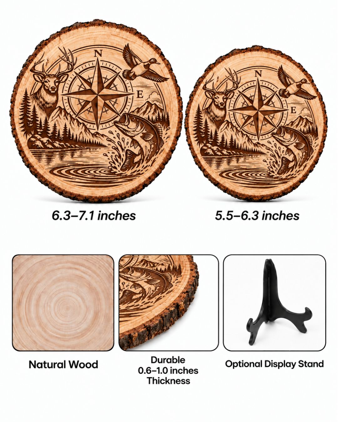 Wild North Compass Wooden Plaque | gallery 5