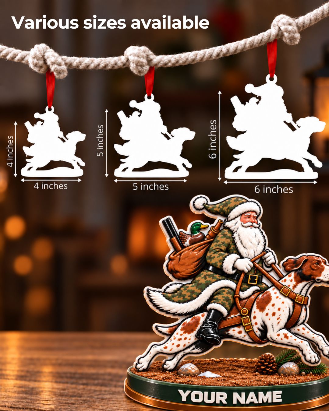 Personalized 3D Santa On Point Acrylic Ornament | gallery 5
