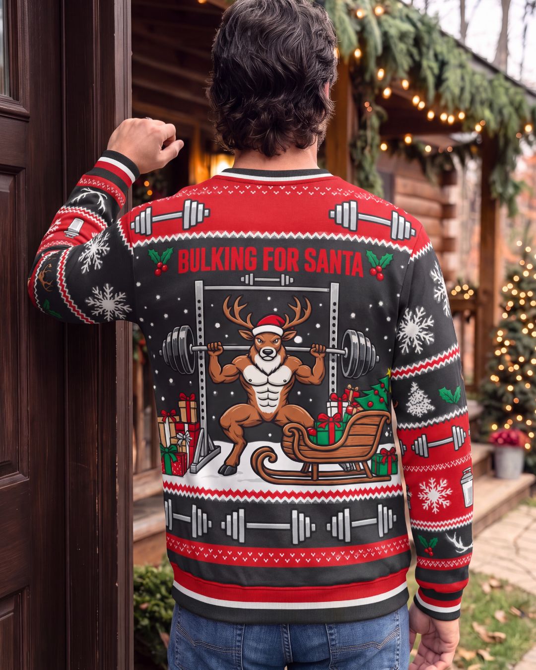 Bulking For Santa Ugly Sweater | mockup 06