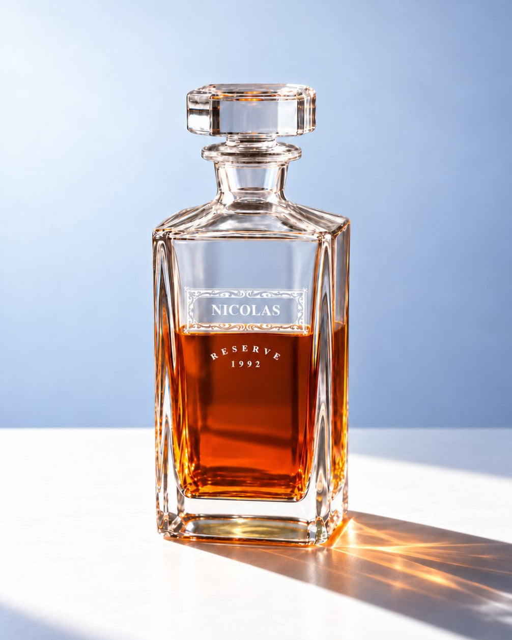 Personalized Classic Scrollwork Whiskey Decanter Gift Set | GS131003 | mockup 06