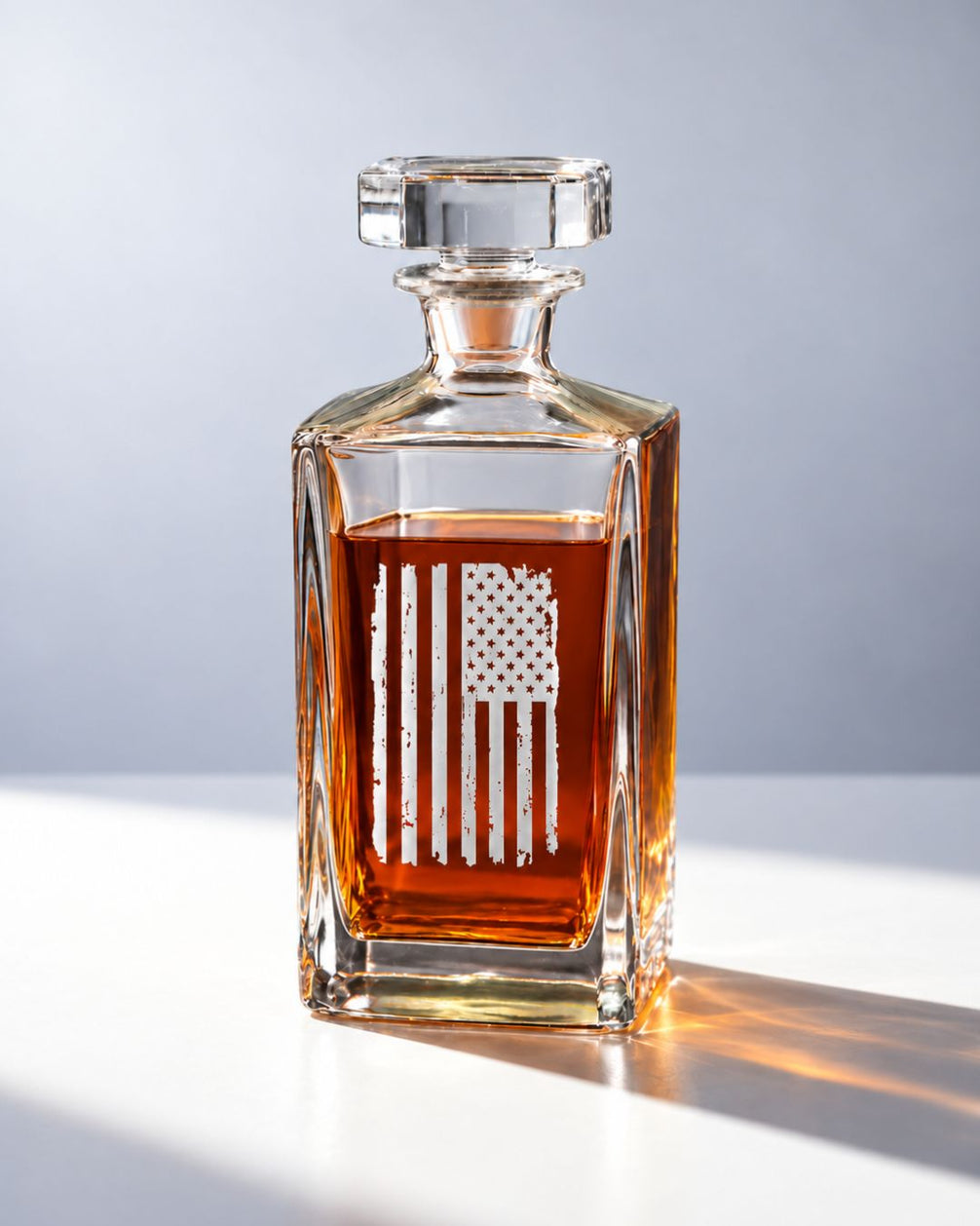 Personalized Patriotic American Flag Whiskey Decanter Gift Set | GS131004 | mockup 06