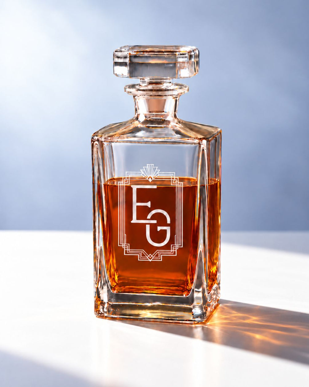 Personalized Art Deco Monogram Whiskey Decanter Gift Set | GS131008 | mockup 06