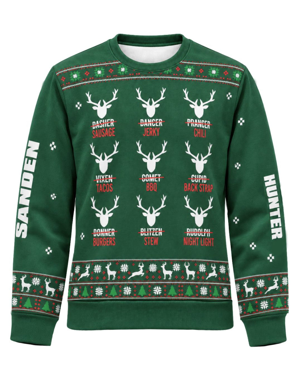 sweatshirt - Personalized Reindeer Hunter Christmas Pairing