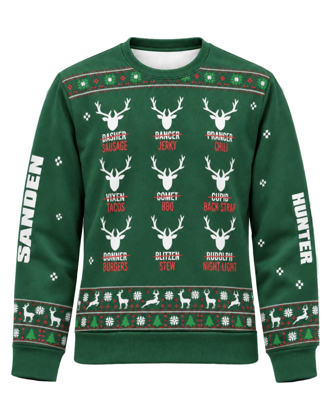 sweatshirt - Personalized Reindeer Hunter Christmas Pairing