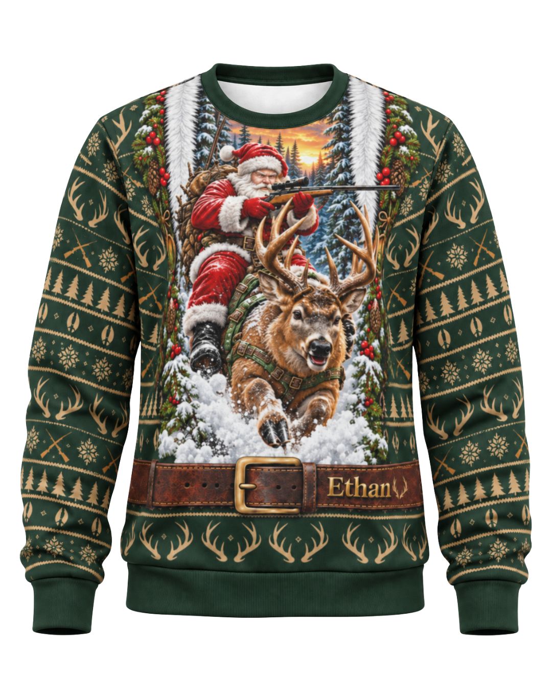 sweatshirt - Personalized Santa Hunter Christmas Pairing