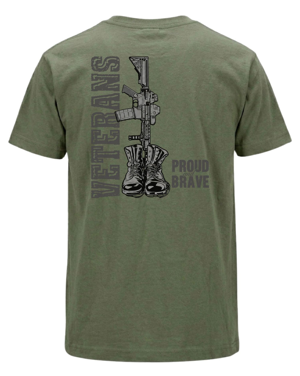 Veterans Proud and Brave T-shirt | Military Green | mockup 07