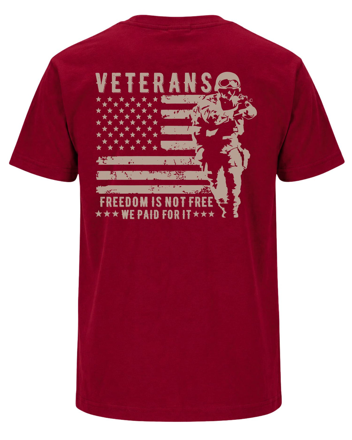 We Paid For It Veteran T-shirt | Cardinal Red | mockup 07