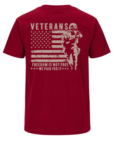 We Paid For It Veteran T-shirt | Cardinal Red | mockup 07