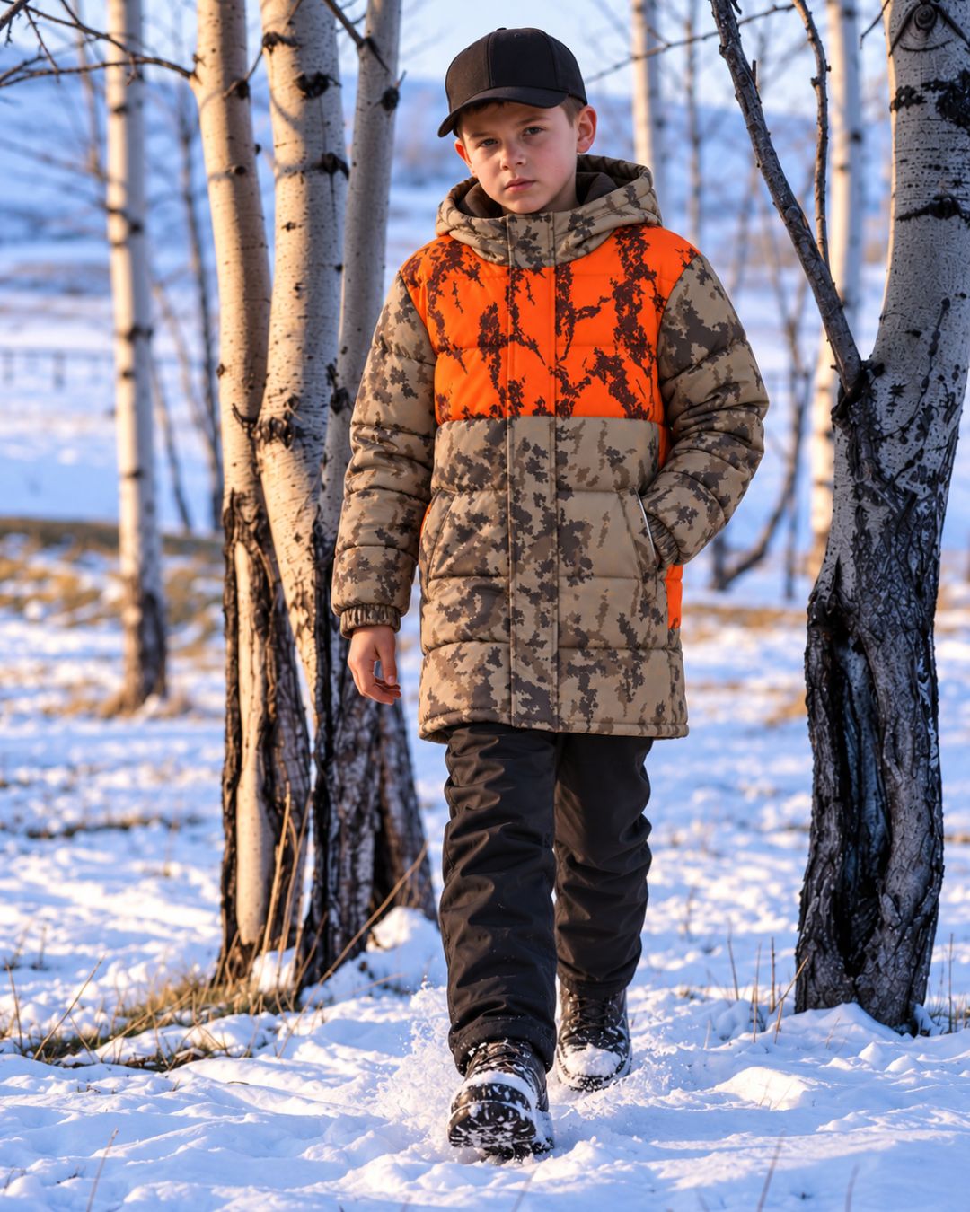 Blaze Thicket Camo Kids’ Coat Jacket | mockup 07