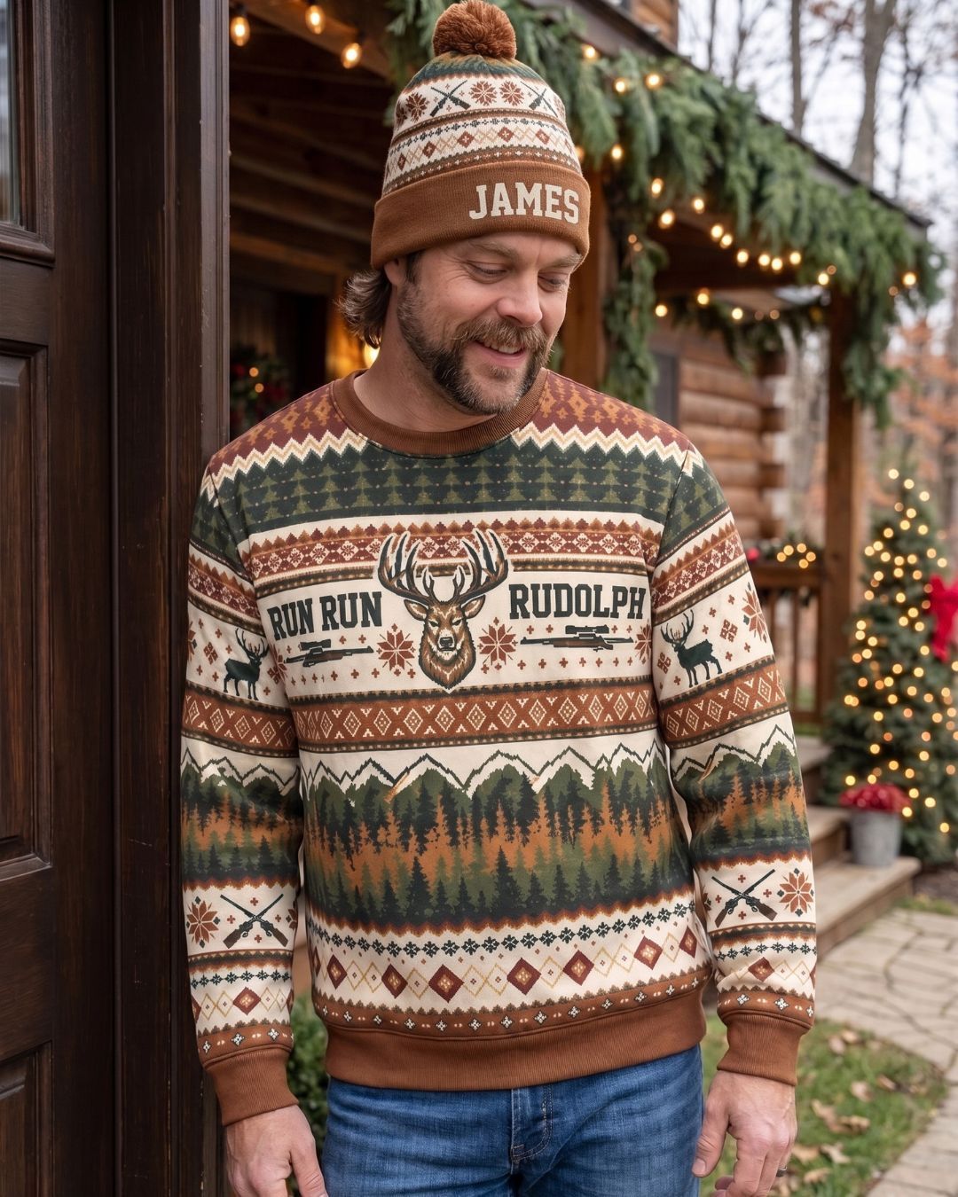 combo - Personalized Run Run Rudolph Christmas Pairing