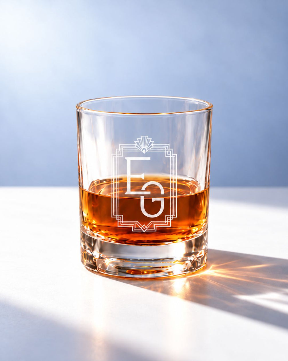 Personalized Art Deco Monogram Whiskey Decanter Gift Set | GS131008 | mockup 07