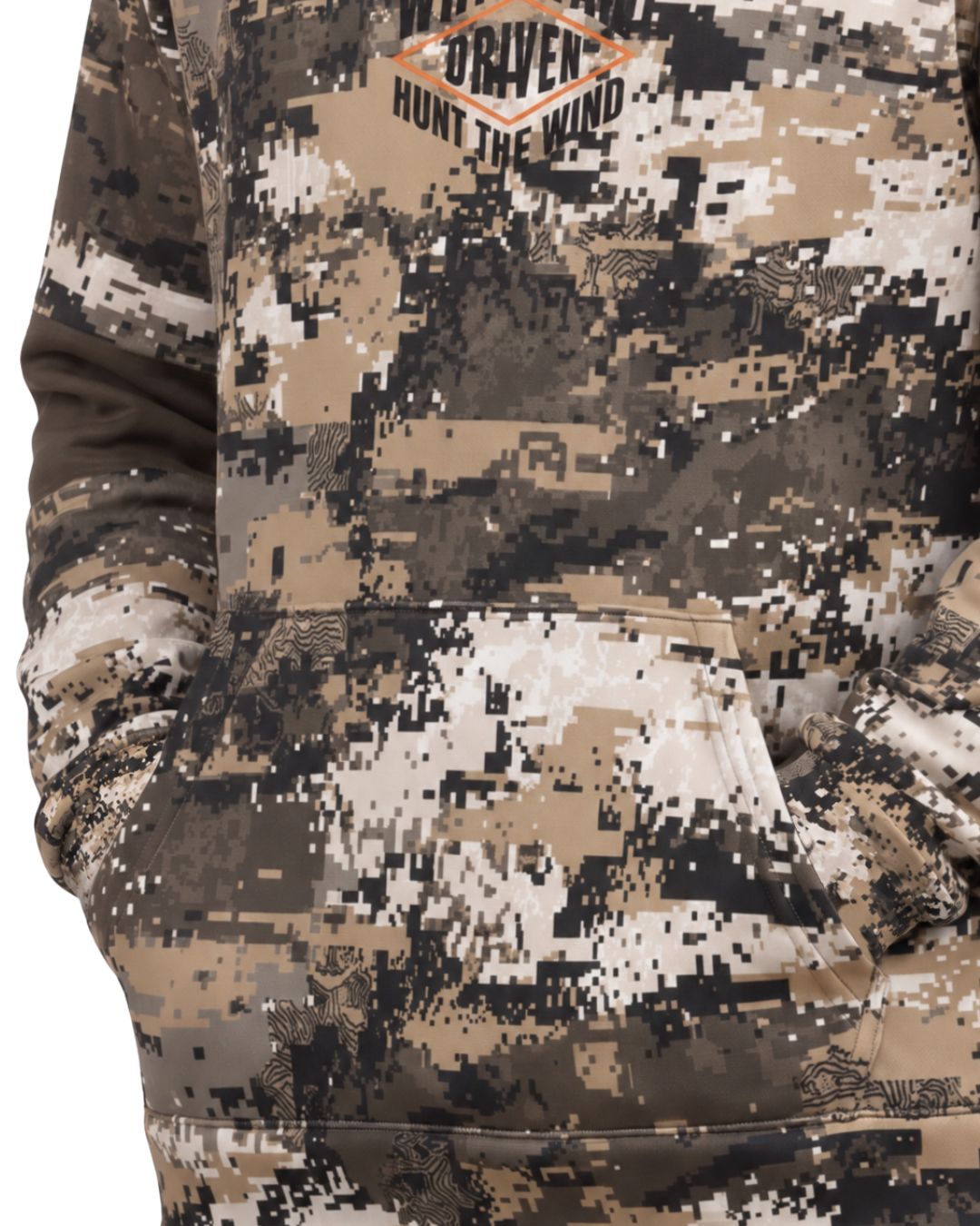 Whitetail Driven Camo Balaclava Hoodie | mockup 07