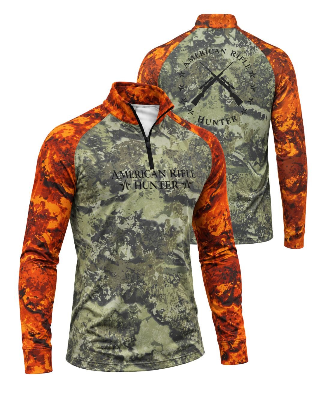 Long-Sleeve / Quarter-Zip Shirt - American Rifle Hunter Camo Layering Series | mockup 08