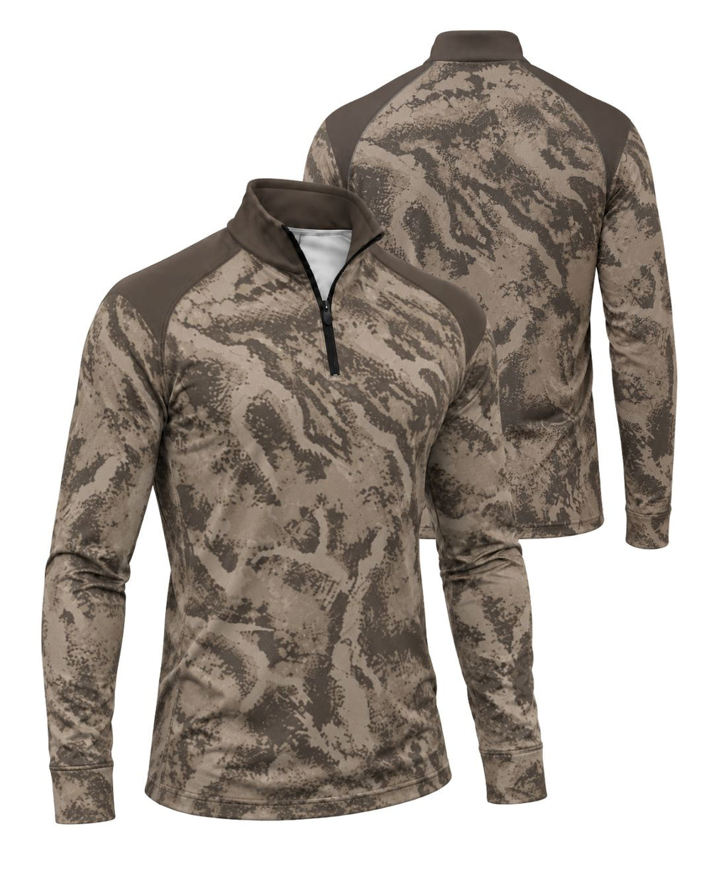 Long-Sleeve / Quarter-Zip Shirt - Dust Ridge Camo Layering Series | mockup 08