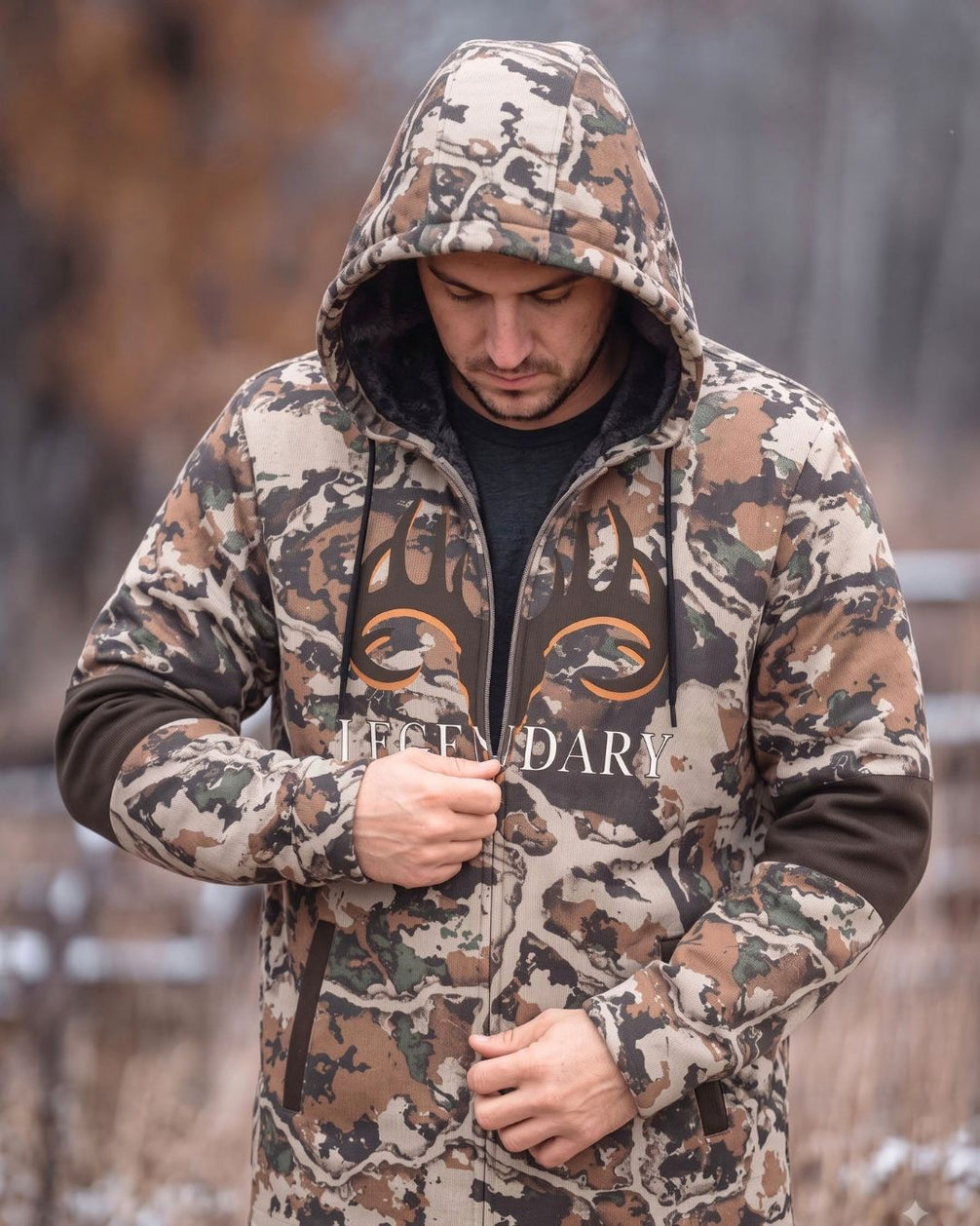 Legendary Camo Fleece-Lined Jacket | mockup 08
