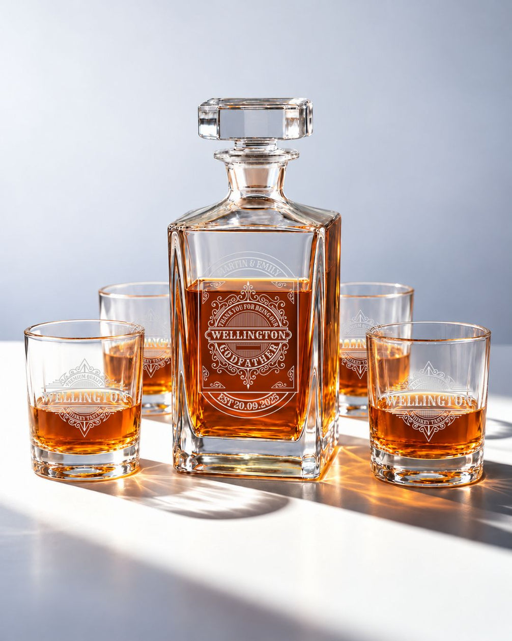 Personalized Classic Filigree Whiskey Decanter Gift Set | GS131007 | mockup 08