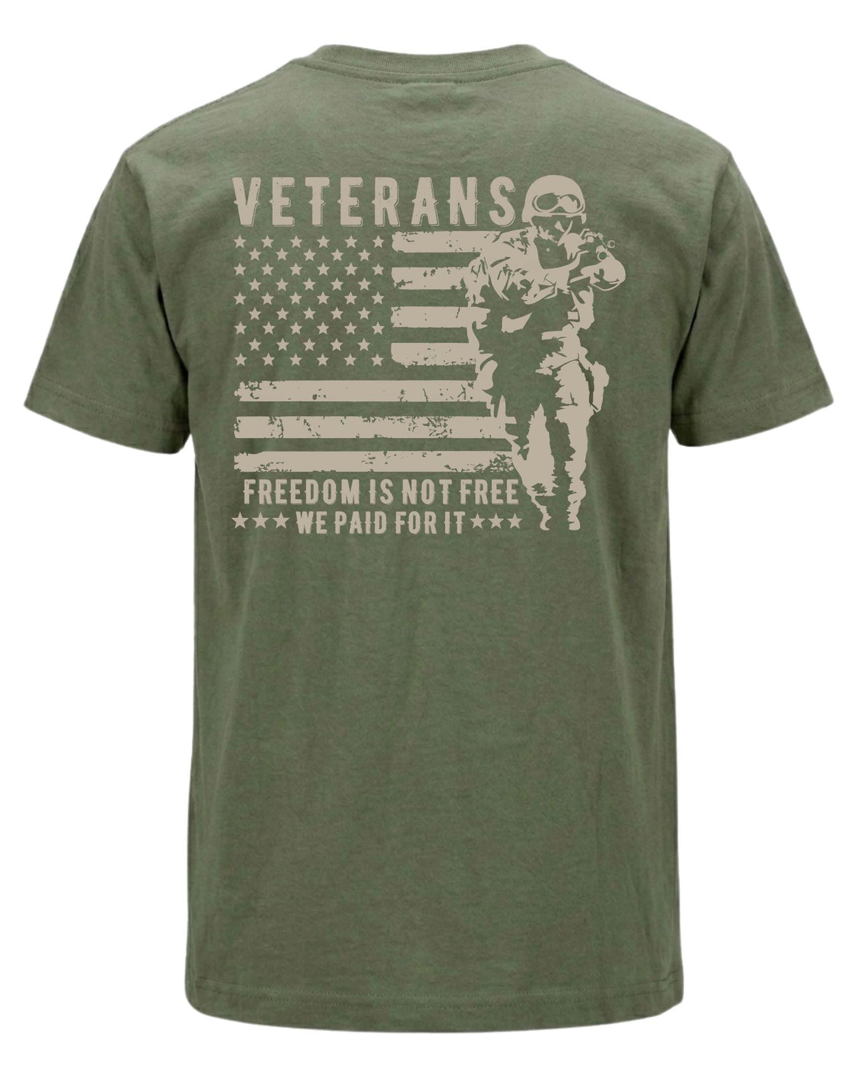 We Paid For It Veteran T-shirt | Military Green | mockup 09