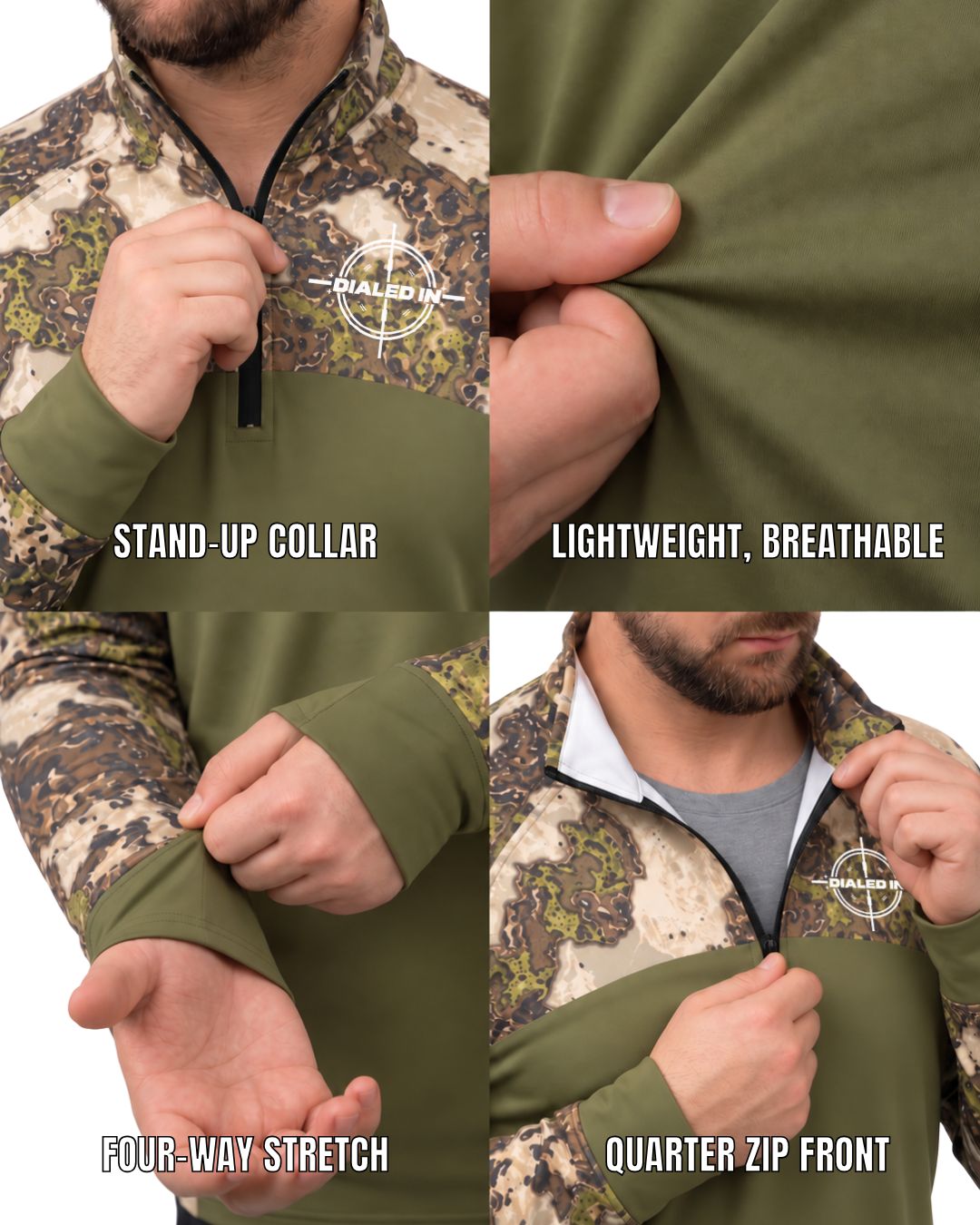 Long-Sleeve / Quarter-Zip Shirt - Dialed In Camo Layering Series | mockup 09