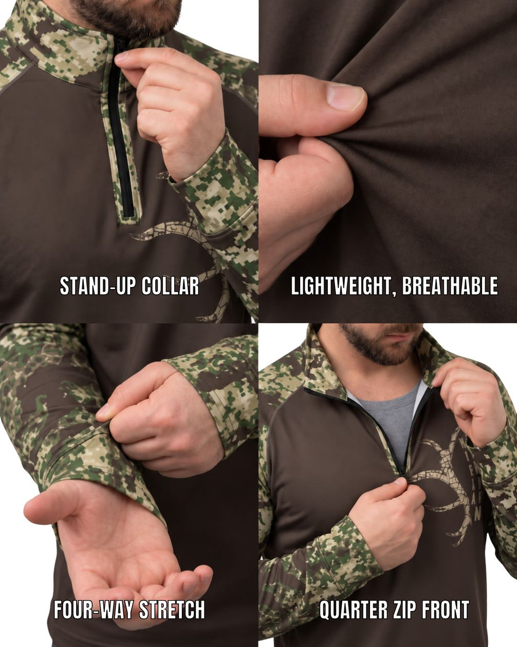 Long-Sleeve / Quarter-Zip Shirt - Rifle Hunter Camo Layering Series | mockup 09