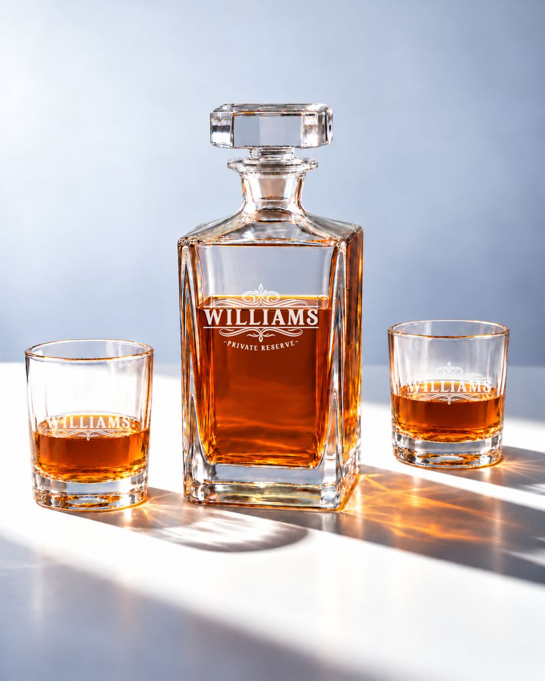 Personalized Classic Scrollwork Whiskey Decanter Gift Set | GS131010 | mockup 09