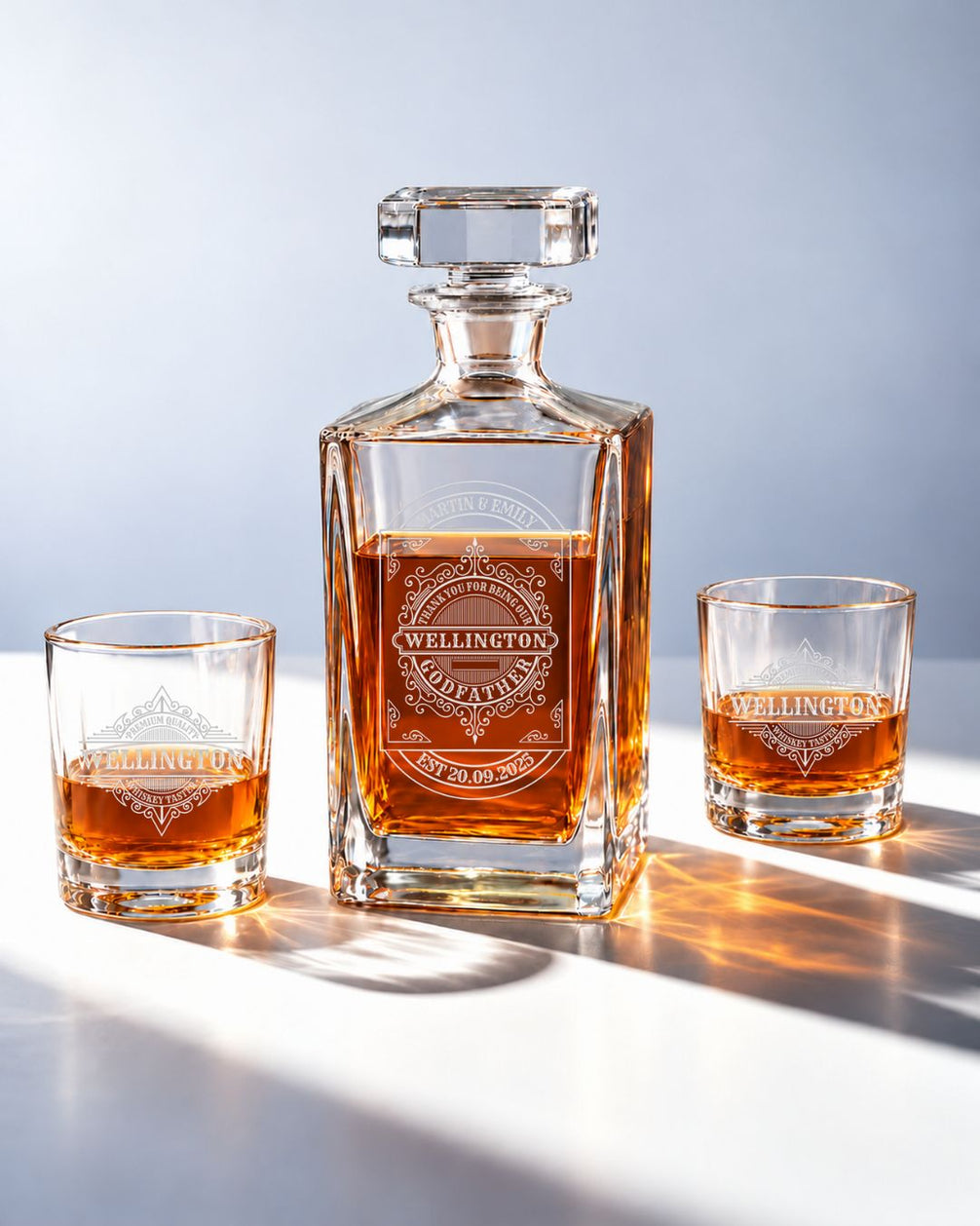 Personalized Classic Filigree Whiskey Decanter Gift Set | GS131007 | mockup 09