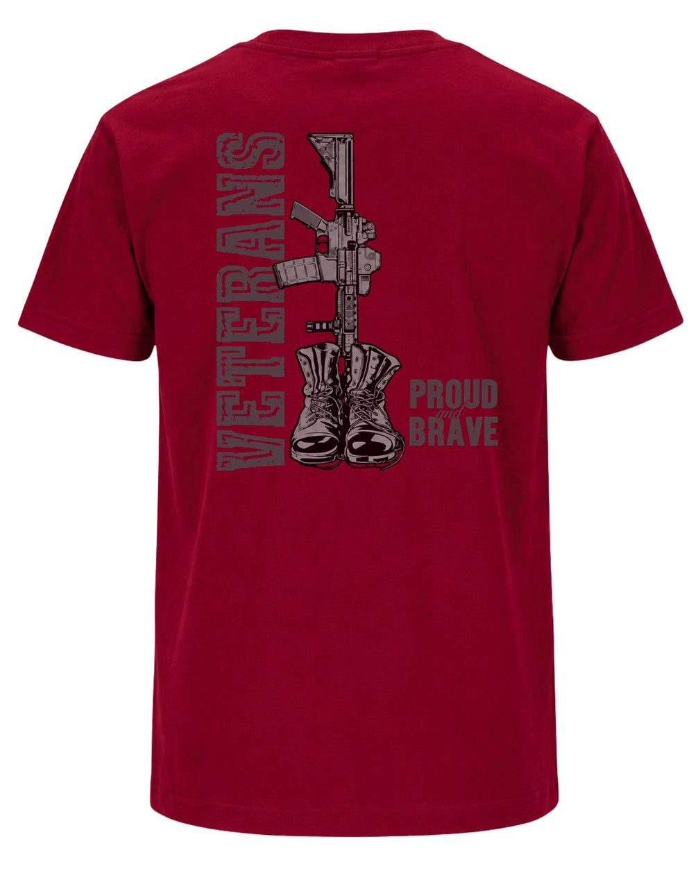 Veterans Proud and Brave T-shirt | Cardinal Red | mockup 05
