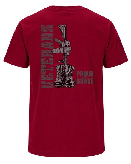Veterans Proud and Brave T-shirt | Cardinal Red | mockup 05