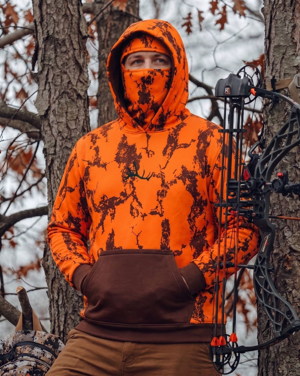 Blaze Go Hunt Camo Balaclava Hoodie | mockup 10