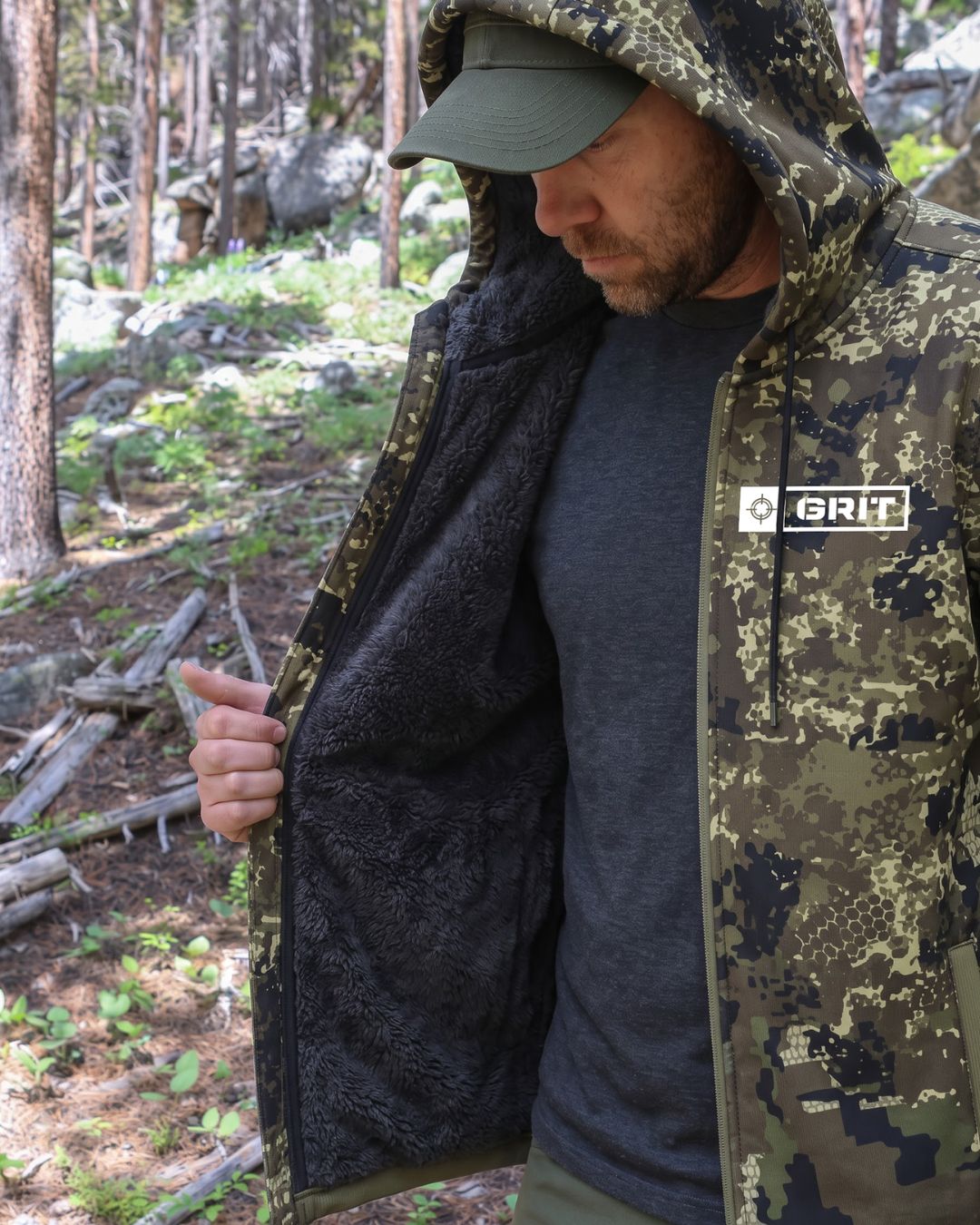 Grit Camo Fleece-Lined Jacket | mockup 10