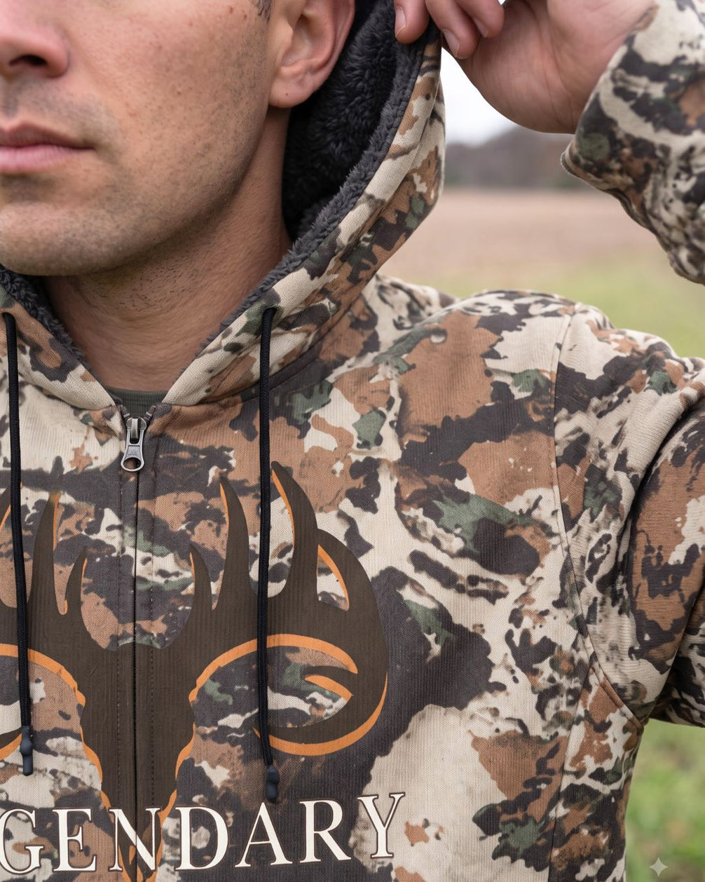 Legendary Camo Fleece-Lined Jacket | mockup 10