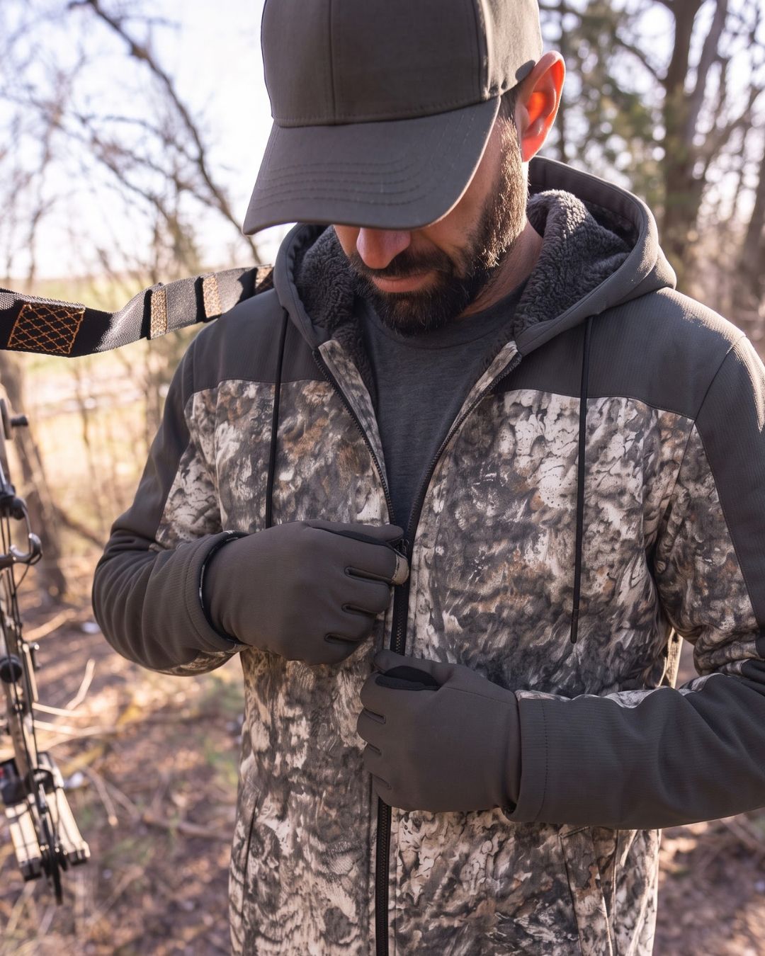 Timber Shadow Camo Fleece-Lined Jacket | mockup 10