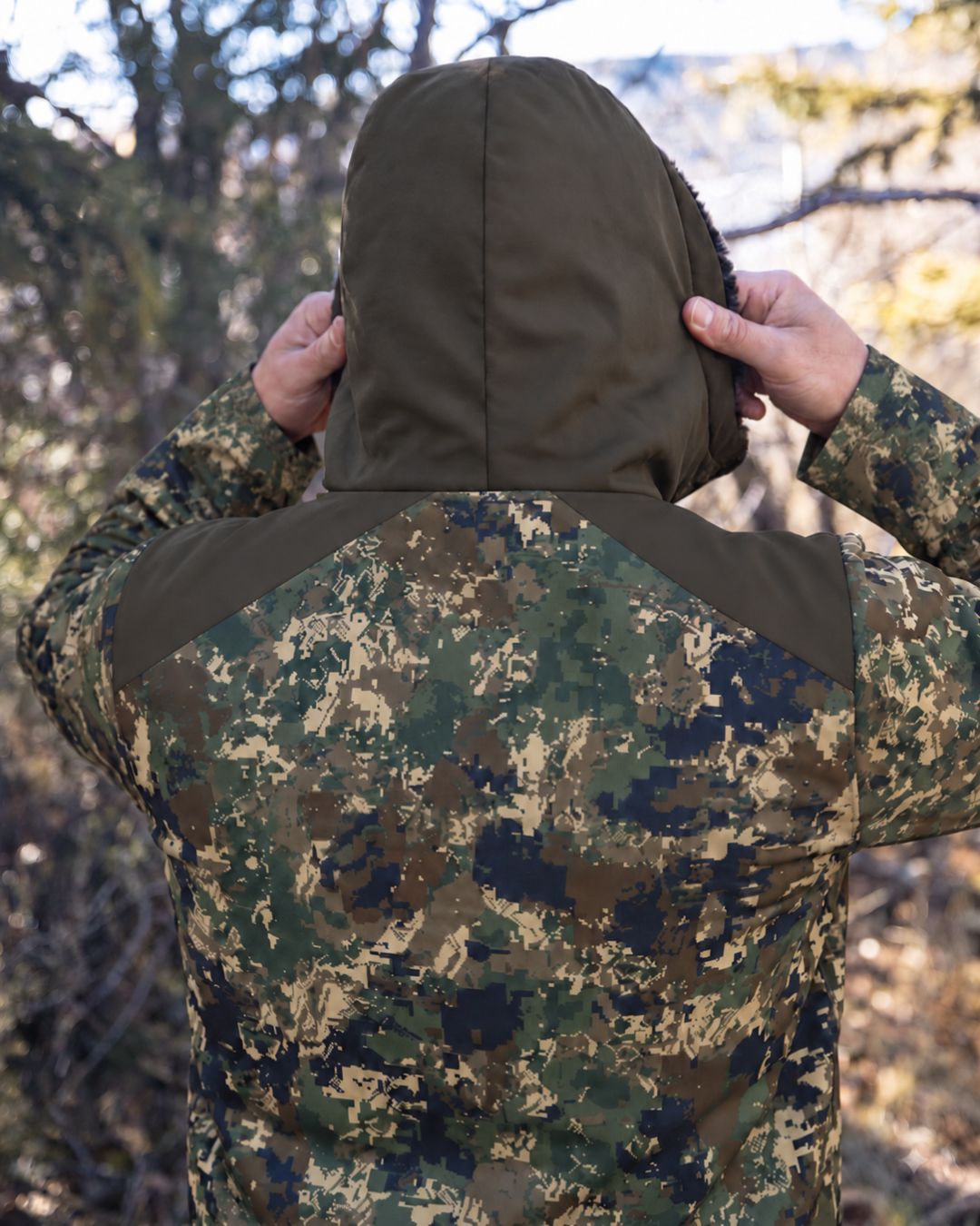 Train Hard Camo Fleece-Lined Jacket | mockup 10