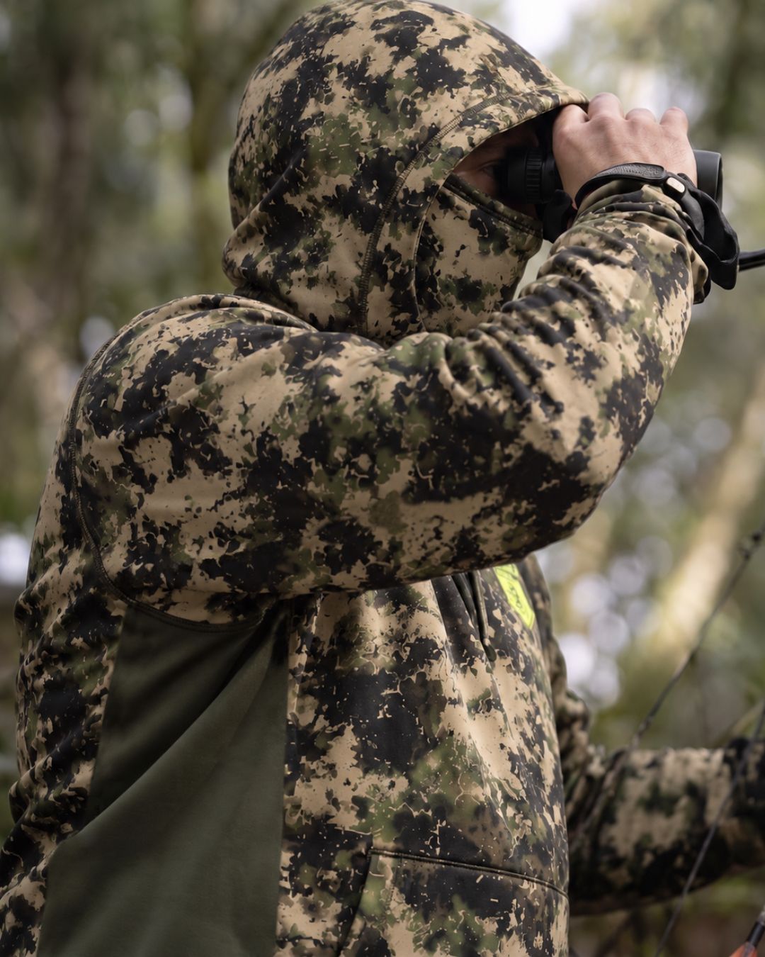 Whitetail Signal Camo Balaclava Hoodie | mockup 10